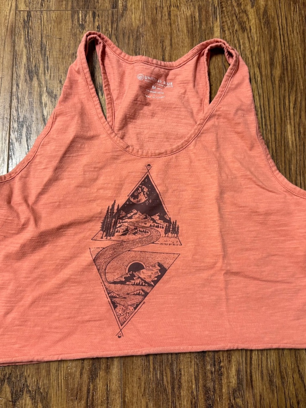 United by Blue Women's Crop Tank 100% Organic Cotton Peach Size Medium